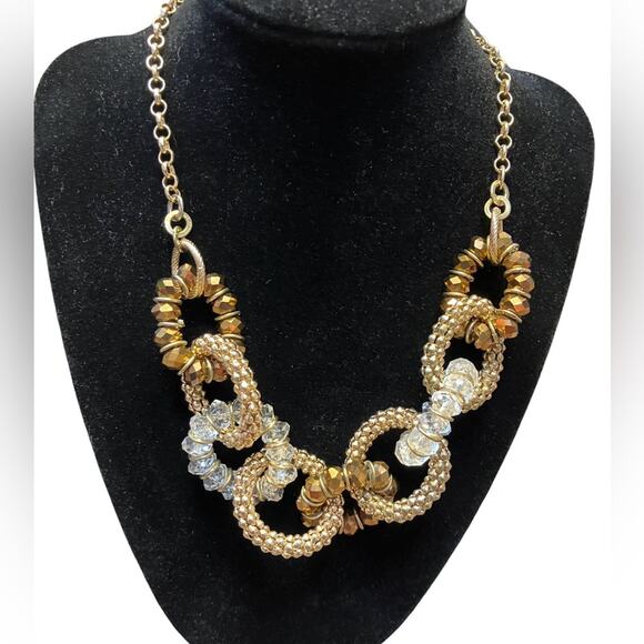 Chic Gold and Silver Statement Necklace - Picture 1 of 10